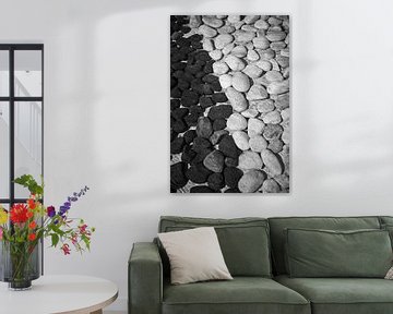 big pebbles underwater in black and white by Michael Moser