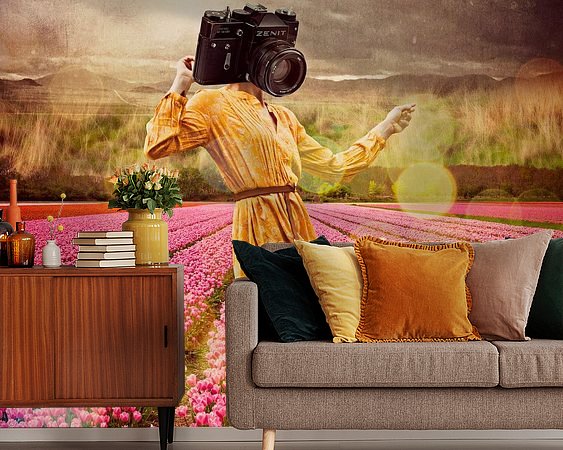 Voorbeeld van het werk in een kamer