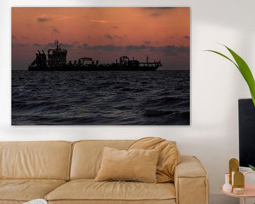 Schiff auf der Nordsee von MSP Canvas