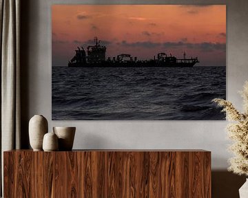 Schiff auf der Nordsee von MSP Canvas