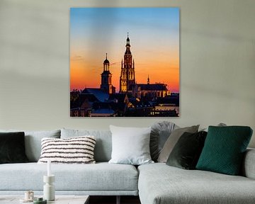 Breda - Grote Kerk Sunset van I Love Breda