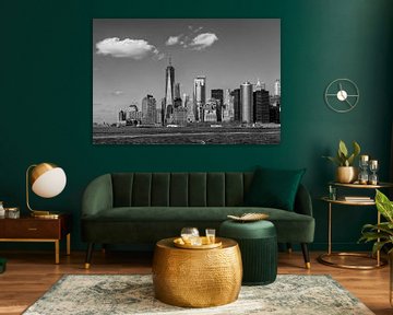 Skyline Manhattan New York in zwart wit by Renske Breur