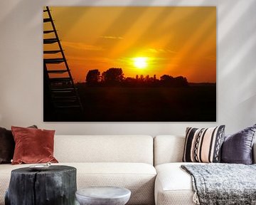 Sunset at the farm in Holland von Nynke Nicolai