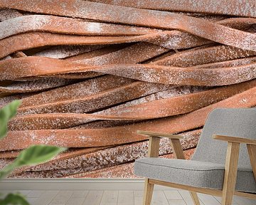 Fresh cocoa tagliatelle pasta (detail) by Wijnand Loven