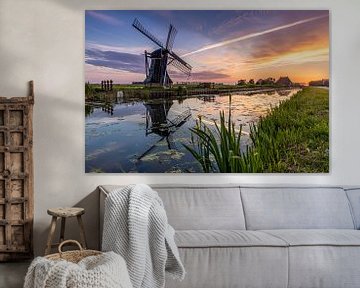 Windmolen Zonsondergang Workum van Timothy Ricketts