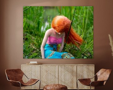 Woman with red hair in nature von Margreet van Tricht