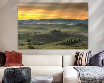 Morning mood in Val d'Orcia, Tuscany van Michael Valjak