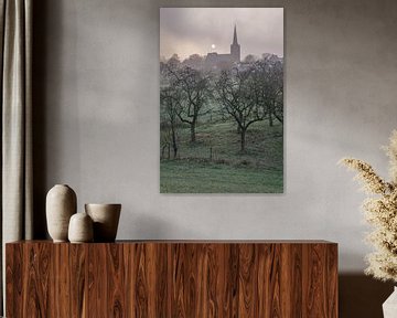 Kerk Maurik in de ochtendmist by Moetwil en van Dijk - Fotografie