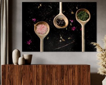 Culinair food - herbs in spoon by Meggie Spek