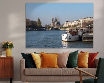 Blick auf die Seine in Paris, mit Notre Dame von Henny van de Schraaf