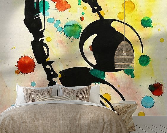 Voorbeeld van het werk in een kamer