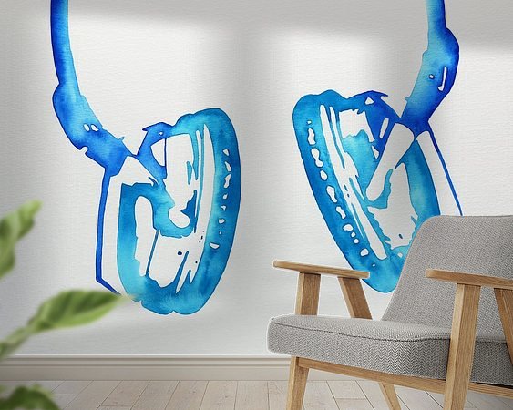 Voorbeeld van het werk in een kamer