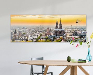 Köln Panorama bei Sonnenuntergang von Günter Albers