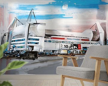 Philips stadion schilderij van Jos Hoppenbrouwers