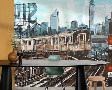 New York subway malerei von Jos Hoppenbrouwers