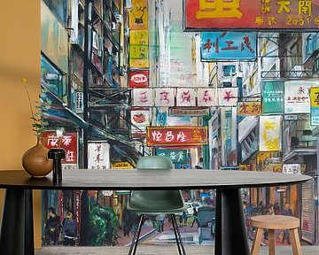 Hong Kong schilderij van Jos Hoppenbrouwers