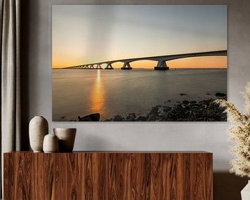 Zeelandbrug zonsopkomst van Leo Kramp Fotografie