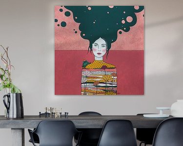 Voorbeeld van het werk in een kamer