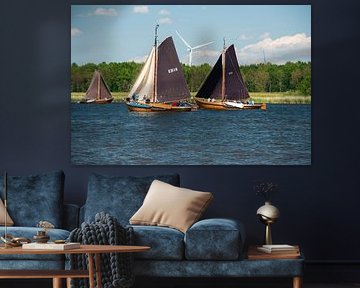 Botters Zeilend op het water voor Spakenburg. sur Brian Morgan