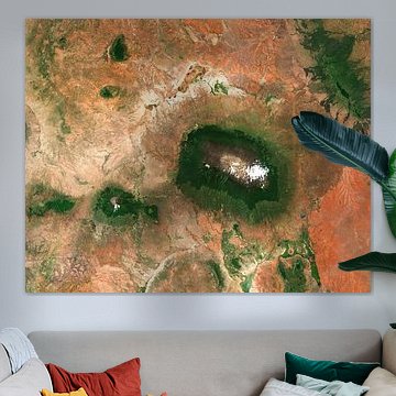Image satellite du Kilimandjaro, Tanzanie sur Wigger Tims