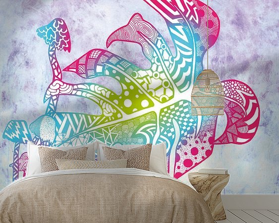 Voorbeeld van het werk in een kamer