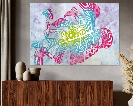 Voorbeeld van het werk in een kamer