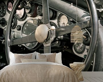 Vintage Bentley dashboard uit de jaren 20 met geborsteld aluminium van Sjoerd van der Wal Fotografie