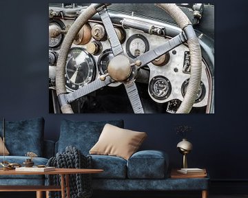 Vintage Bentley dashboard uit de jaren 20 met geborsteld aluminium van Sjoerd van der Wal
