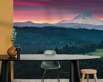Panorama zonsopkomst Mount Hood, Oregon van Henk Meijer Photography
