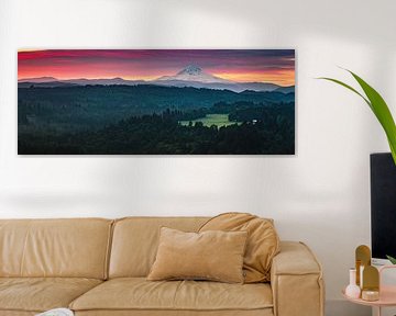 Panorama-Sonnenaufgang Mount Hood, Oregon von Henk Meijer Photography