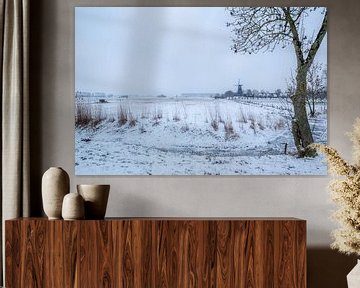 Molen in sneeuwlandschap sur Moetwil en van Dijk - Fotografie