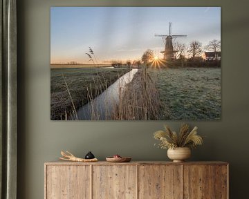 Mooie zonsopkomst bij molen van Moetwil en van Dijk - Fotografie