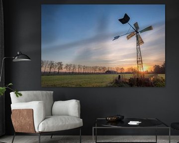 Windmolen in het weiland von Moetwil en van Dijk - Fotografie