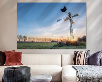 Windmolen in het weiland van Moetwil en van Dijk - Fotografie