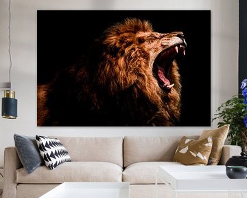 lion male roaring by nathalie Peters Koopmans