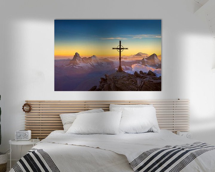 Beispiel: Matterhorn und Mont Blanc Sonnenuntergang von Menno Boermans