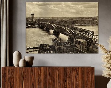 Oude Spoorbrug Rotterdam (1952) van Rob van der Teen