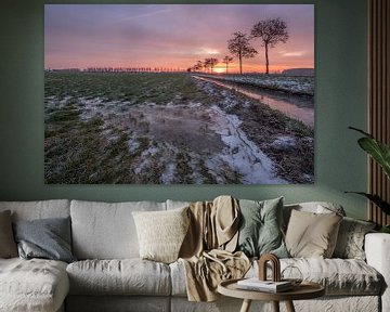 Winters landschap in de Betuwe van Moetwil en van Dijk - Fotografie