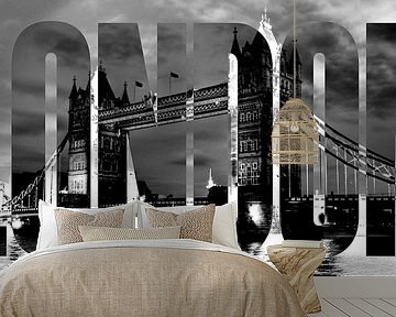 London Bridge zwart wit van Bass Artist
