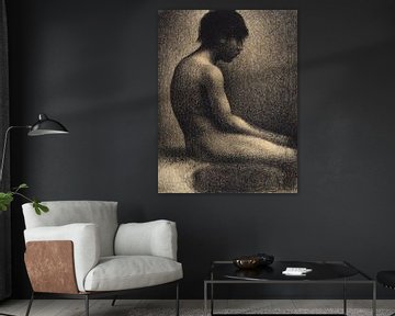 Zittend naakt - Studie voor 'Une Baignade', Georges Seurat