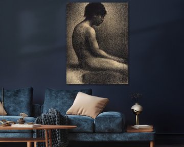 Zittend naakt - Studie voor 'Une Baignade', Georges Seurat