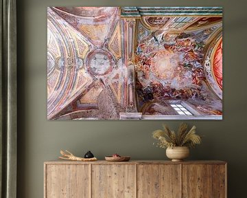 Verlaten Fresco op Plafond. van Roman Robroek - Foto's van Verlaten Gebouwen