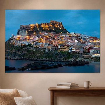 castelsardo bei Nacht mit Lichtern von Eline Oostingh