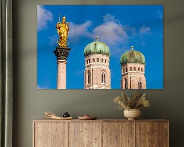 Colonne de Marie et la Frauenkirche à Munich sur Werner Dieterich