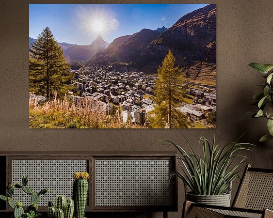 Voorbeeld van het werk in een kamer