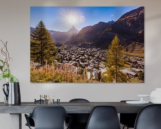 Voorbeeld van het werk in een kamer