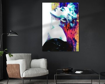 Madonna True Blue Abstract Portrait by Art By Dominic
