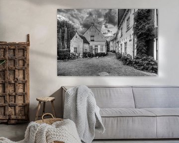Muurhuizen historische Amersfoort schwarz-weiß von Watze D. de Haan