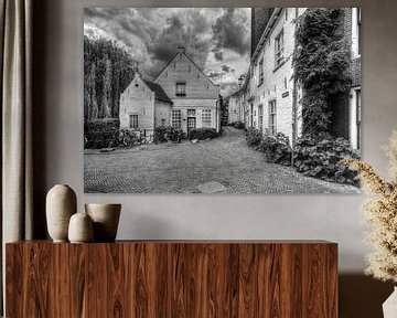 Muurhuizen historisch Amersfoort zwart-wit van Watze D. de Haan