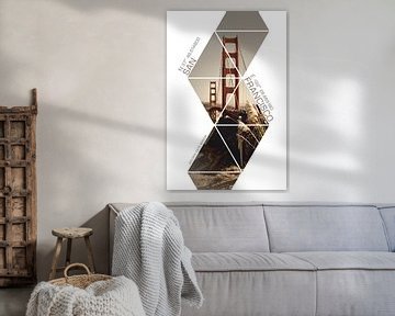 Coördinaten SAN FRANCISCO Golden Gate Bridge van Melanie Viola